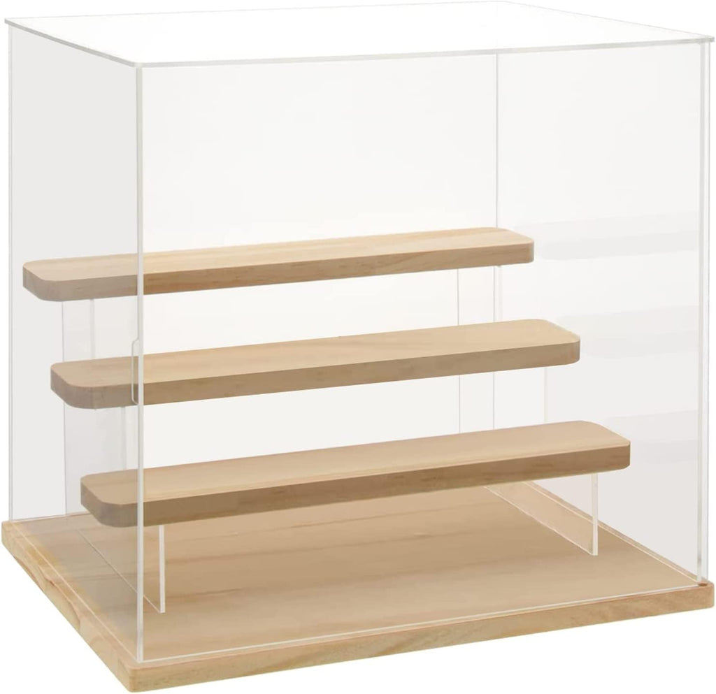 Nynelly Clear Acrylic Display Case for Collectibles, 4 Tier Display Box with Door, Assemble Countertop Showcase Storage Organizer for Minifigures Funko Pop, Miniature,12.4" L x 9.5" W x 11.6" H