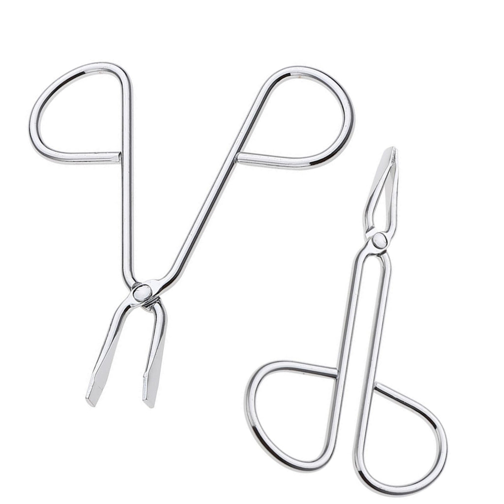 2 Pcs Silver Stainless Steel Eyebrow Tweezers & Scissors – Professional Slant Tip Hair Plucker, Ideal for Eyebrow Grooming & Facial Hair Removal at Home or Beauty Routine