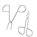 2 Pcs Silver Stainless Steel Eyebrow Tweezers & Scissors – Professional Slant Tip Hair Plucker, Ideal for Eyebrow Grooming & Facial Hair Removal at Home or Beauty Routine