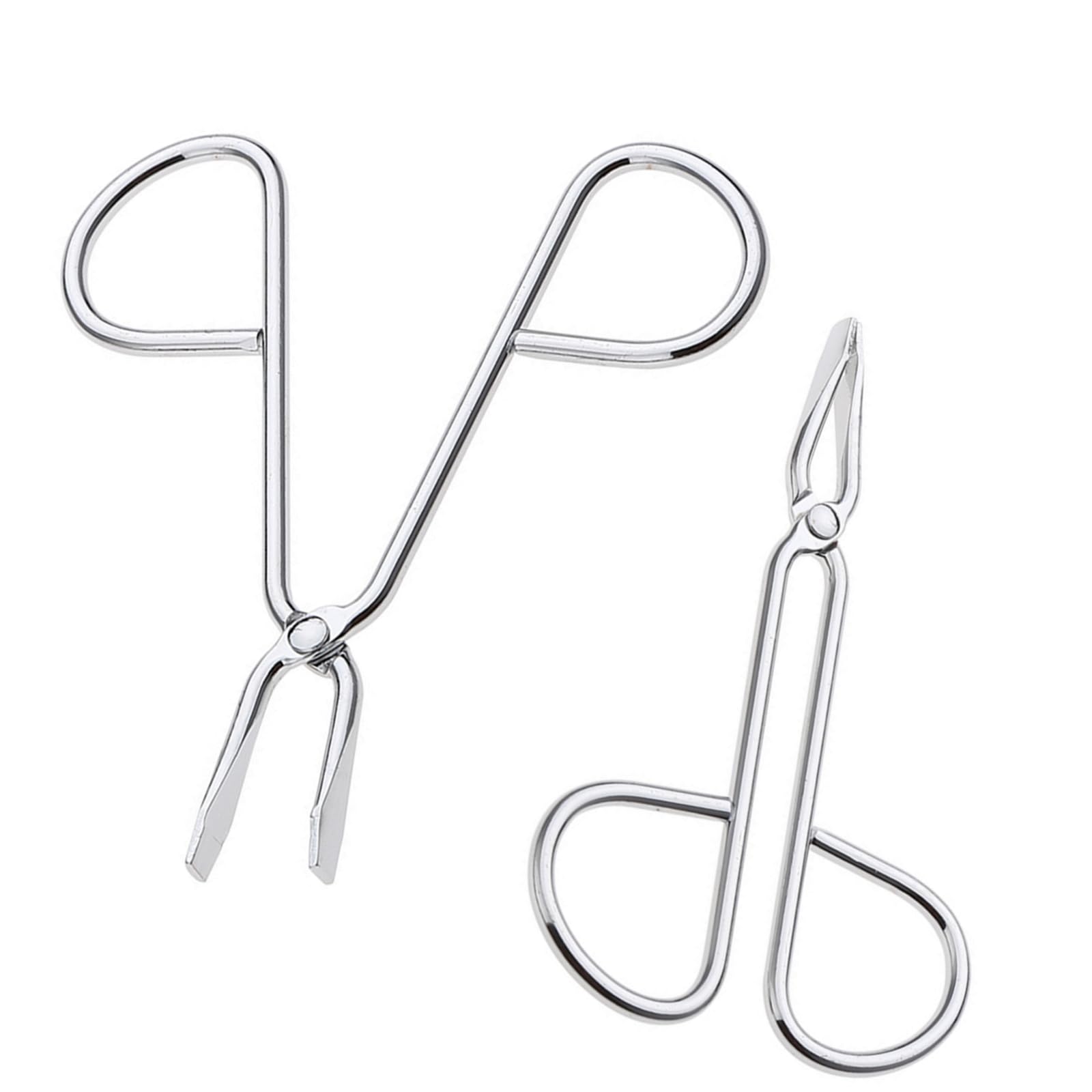 2 Pcs Silver Stainless Steel Eyebrow Tweezers & Scissors – Professional Slant Tip Hair Plucker, Ideal for Eyebrow Grooming & Facial Hair Removal at Home or Beauty Routine