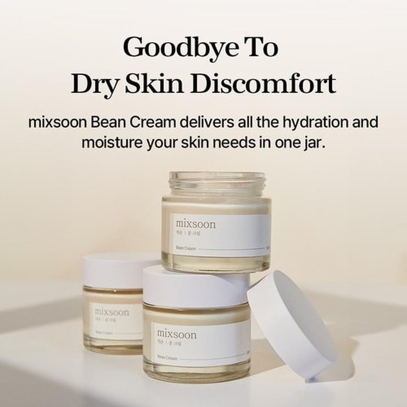 mixsoon Bean Cream-Deep Moisturizer Face Cream, Hydrating and Smoothing for Face, Fermented Soybean Extract, Lightweight Non-Sticky Finish 65ml / 2.19 fl.oz. Korean Glass Skin Care