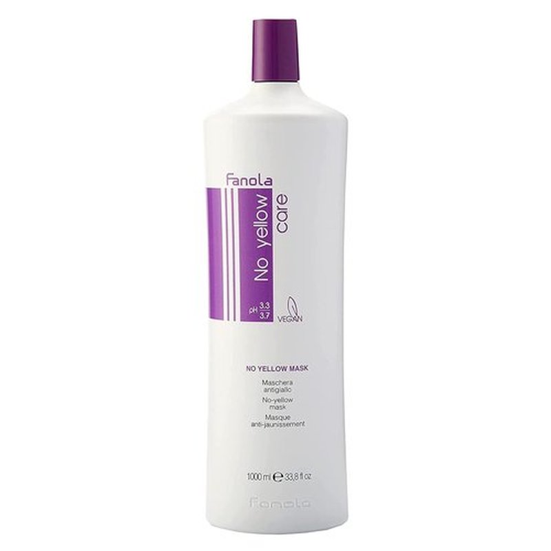 Fanola No Yellow Purple Hair Mask - Deep Conditioning for Blonde & Grey Hair - Intense Violet Pigment (33.8 Fl Oz)