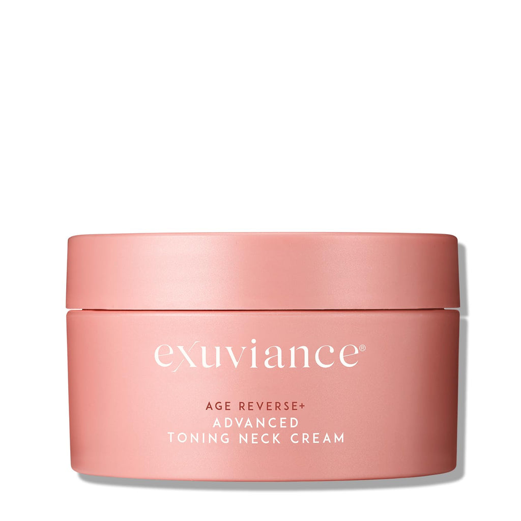 EXUVIANCE AGE REVERSE+ Toning and Firming Neck Cream, Tightens Fine Lines and Wrinkles, Evens Tone, Anti-Aging Décolletage Moisturizer with Advanced Peptide Formula, Bakuchiol, Vitamin E, 4.4 oz