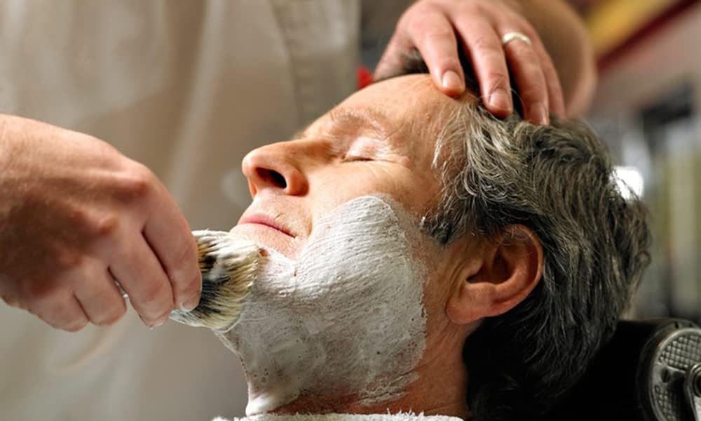 Shaving Brush, GRUTTI Men's Shaving Brush, Facial Beard Hair Cleaning Shaving Tool Shaving Brush Soap Shaving Shaving Brush, Acrylic Handle + Synthetic Shaving Brush