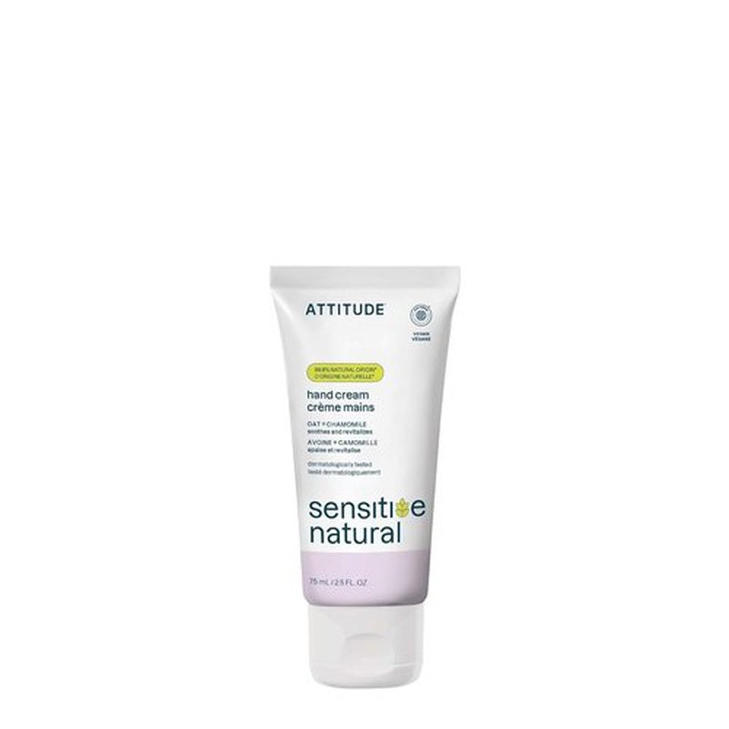 ATTITUDE Hand Cream - EWG Verified, Vegan Formula for Sensitive Skin with Oat & Chamomile | 2.5 Fl Oz