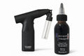 Non Clog Barber Airbrush Gun with Semi Permanent Hair Dye Kit Black Brown Combo