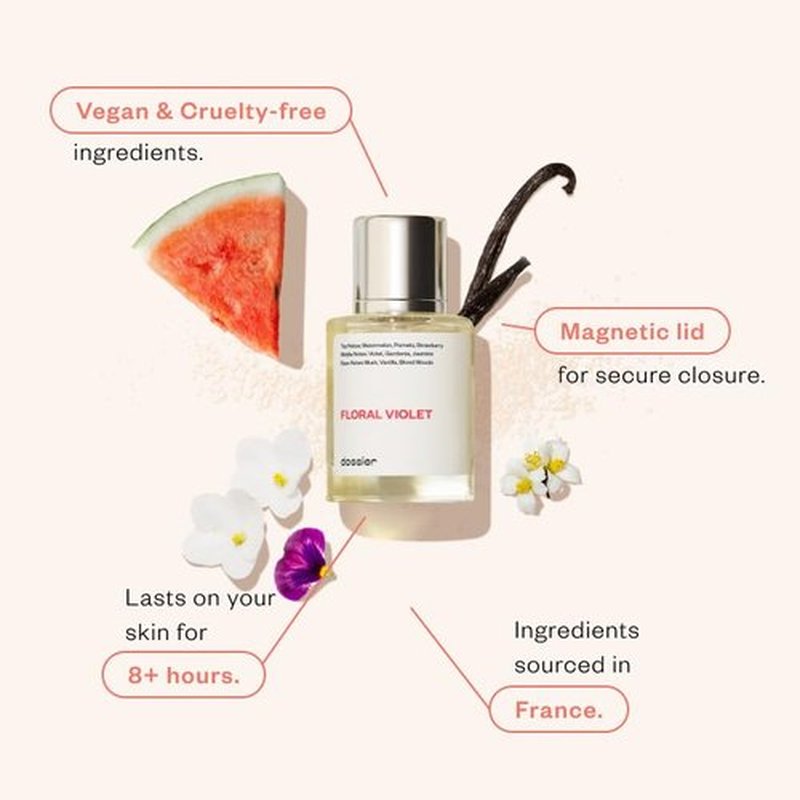 Dossier Floral Violet Eau de Parfum | Inspired by M. Jacobs Daisy | Vegan & Paraben-Free | 1.7 oz (50ml)