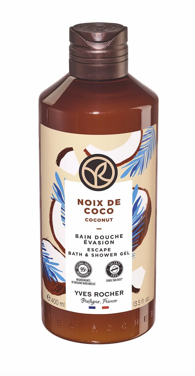 Yves Rocher Coconut Shower Gel - Nourishing Body Cleanser | 400 ml / 13.5 fl. oz.