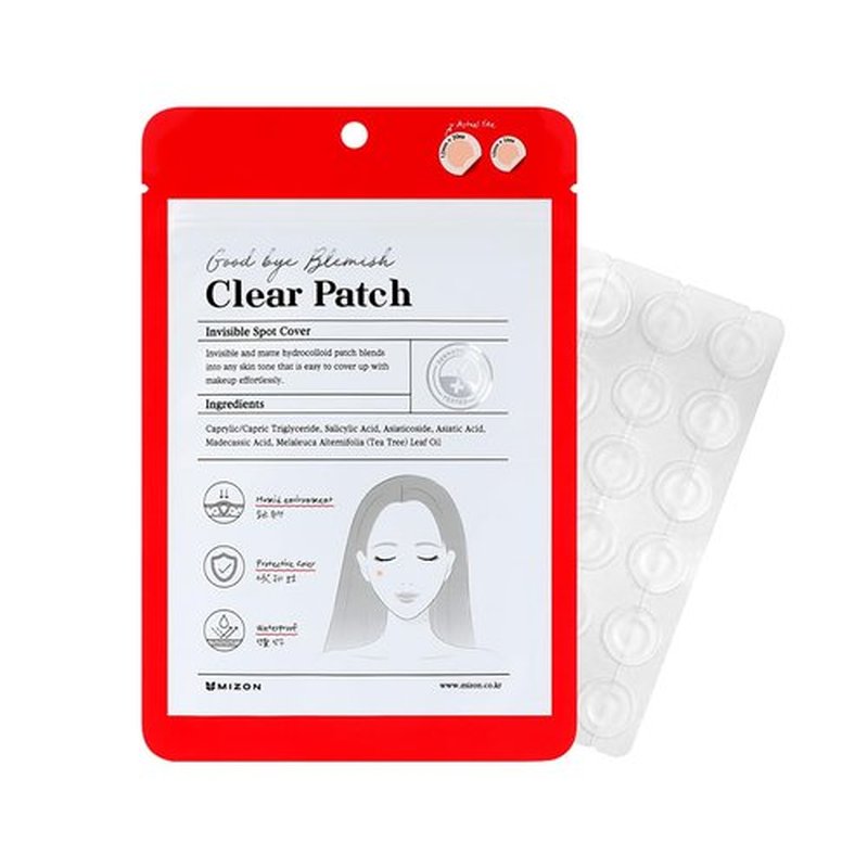 MIZON Good Bye Blemish Clear Patch Invisible Korean Acne Pimple Covering Zits Waterproof Non-drying Thin Cover Excellent Skin Adhesion Patch Spot Cover (44ea)