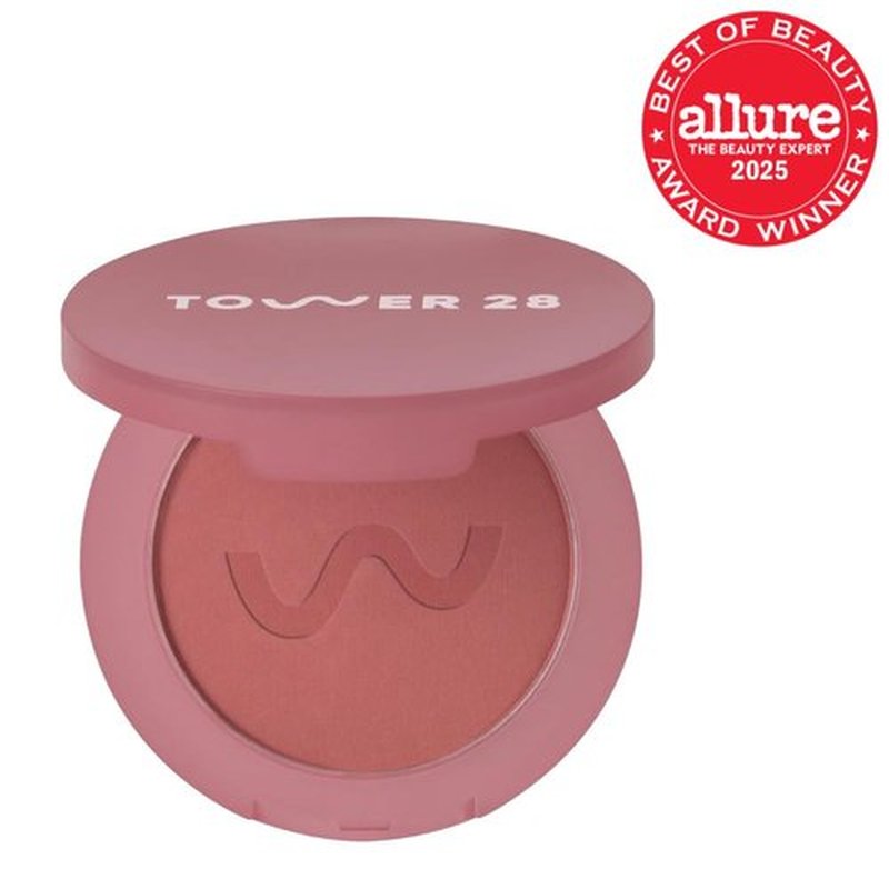 Tower 28 GetSet Matte Powder Blush - 12-Hour Long-Lasting, Talc-Free Formula for Sensitive Skin - Samo Spritzer (1.13 oz)
