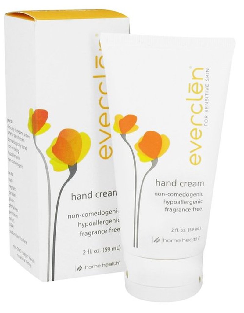 Home Health Everclen Hand Cream - 2 fl oz - Moisturizes Dry Hands, Rejuvenating & Restoring For Sensitive Skin With Essential Oils - Non-GMO, Paraben-Free, Fragrance-Free, Vegan