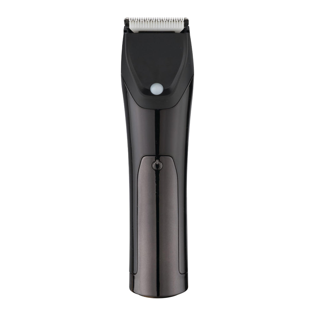 Barbasol Hair and Beard Trimmer for Men, Rechargeable Battery with Charging Base, Powerful Hypoallergenic Ceramic Blades, Dial Adjustable Hair Guard Length with 10 Settings, LED Screen