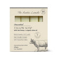 THE RUSTIC LANDS Fragrance Free Natural Tallow Soap Bars Set of 4 - Grass Fed Beef Tallow with Raw Honey & Olive Oil - USA Soap for Sensitive Skin, Moisturizing Bath & Body, 5oz Each