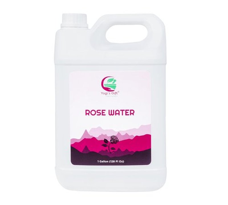 100% Pure Rose Water 1 Gallon (128 fl oz) | for Face & Hair | Alcohol Free & Artificial Coloring Free | by Yogi's Gift®