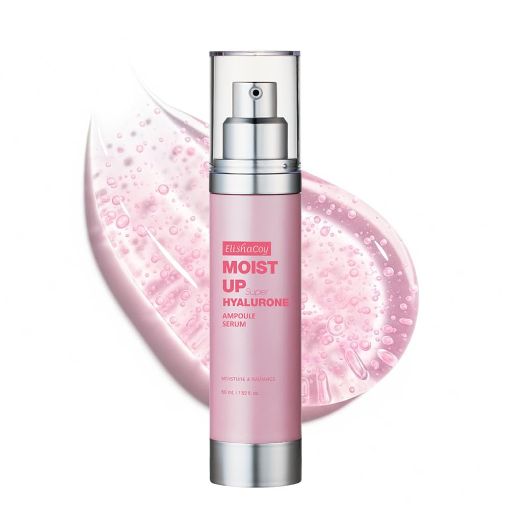 Elishacoy | Moist Up Super Hyalurone Ampoule Serum, Deep Hydration & Elasticity Booster with Multi-Layer Hyaluronic Acid Capsules + Collagen, for All Skin Types, 50ml (1.69 fl oz)