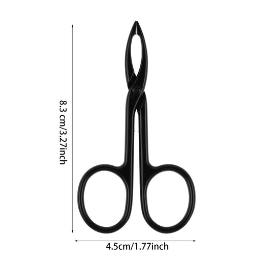2 pcs Tweezers Scissor Handle, Straight Tip Scissor Shaped Eyebrows Tweezers, Stainless Flat Hair Plucker for Women Man Remover Facial Hair Eyebrows Care (Silver and Black)