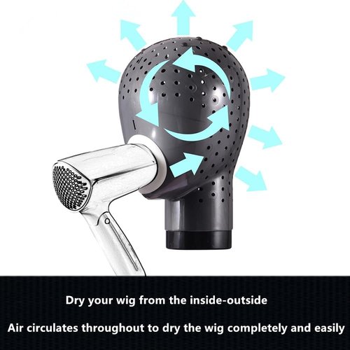 HOMEGOAL Hair Dryer Fresh Wig Head Dryer Stand Holder Mannequin Head, Drying Wig From Inside to Outside, Quickly, Easily, For Lace Wig Scalp Cap Net (Pink)