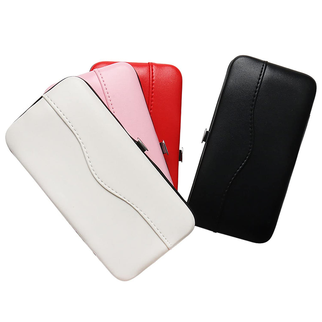 Small Tweezers Case for Eyelash Extensions, PU Leather Empty Tweezers Storage Bag, Portable Travel Case for Eyelash Grafting Extension Makeup Tools Scissors Lash Brush (Red)