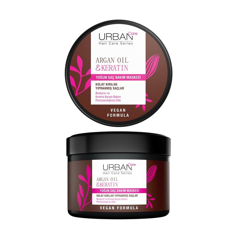Urban Care Argan Oil & Keratin Hair Mask - Deep Conditioning Treatment for All Hair Types