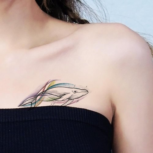 Oottati 6 Sheets Mystical Geometric Animal Temporary Tattoos for Adults, Rabbit Owl Snake Eagle Lion Whale Fake Tattoo Stickers, Waterproof Long Lasting Body Art for Arm Chest