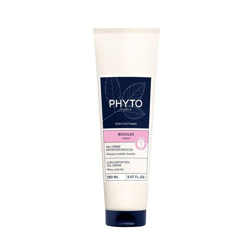 PHYTO Curl Definition Gel-Cream - Silicone-Free Enhancer for Wavy & Curly Hair (2A-3A) | 24-Hour Anti-Frizz & Natural Shine - 5.07 fl oz