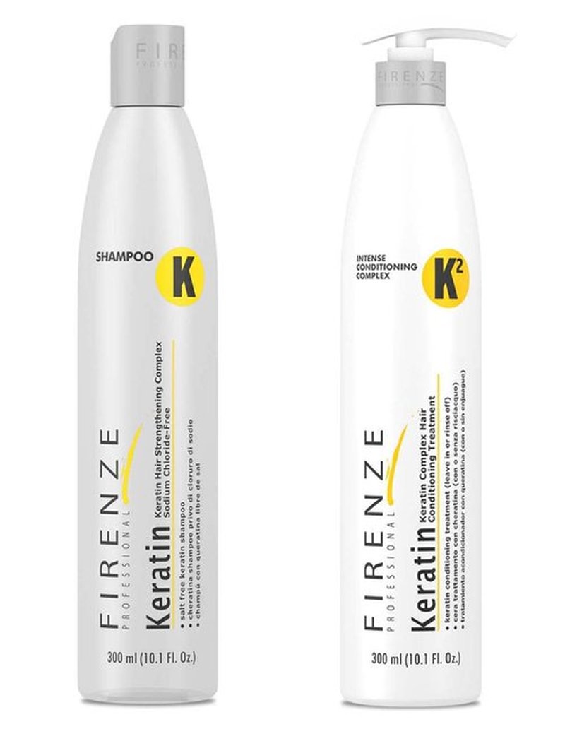 Firenze Professional Keratin Care Bundle - Keratin Shampoo, Intense Conditioner and Mask Treatment Pack with Free Red Gift Bag
