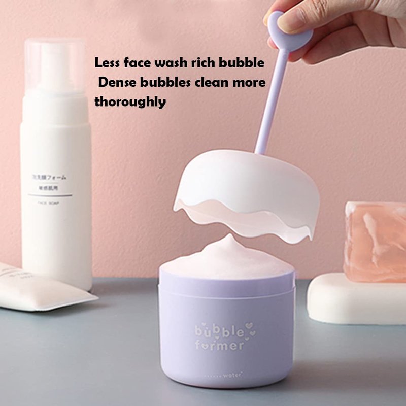 Ovrilossa Face Wash Foam Maker,Cute Cleanser Foam Cup Deep Skincare Cleaner Tool Portable Bath Accessory for Facial Cleanser Hand Soaps Bath Shampoos for Home and Travel (COLOR:Blue)