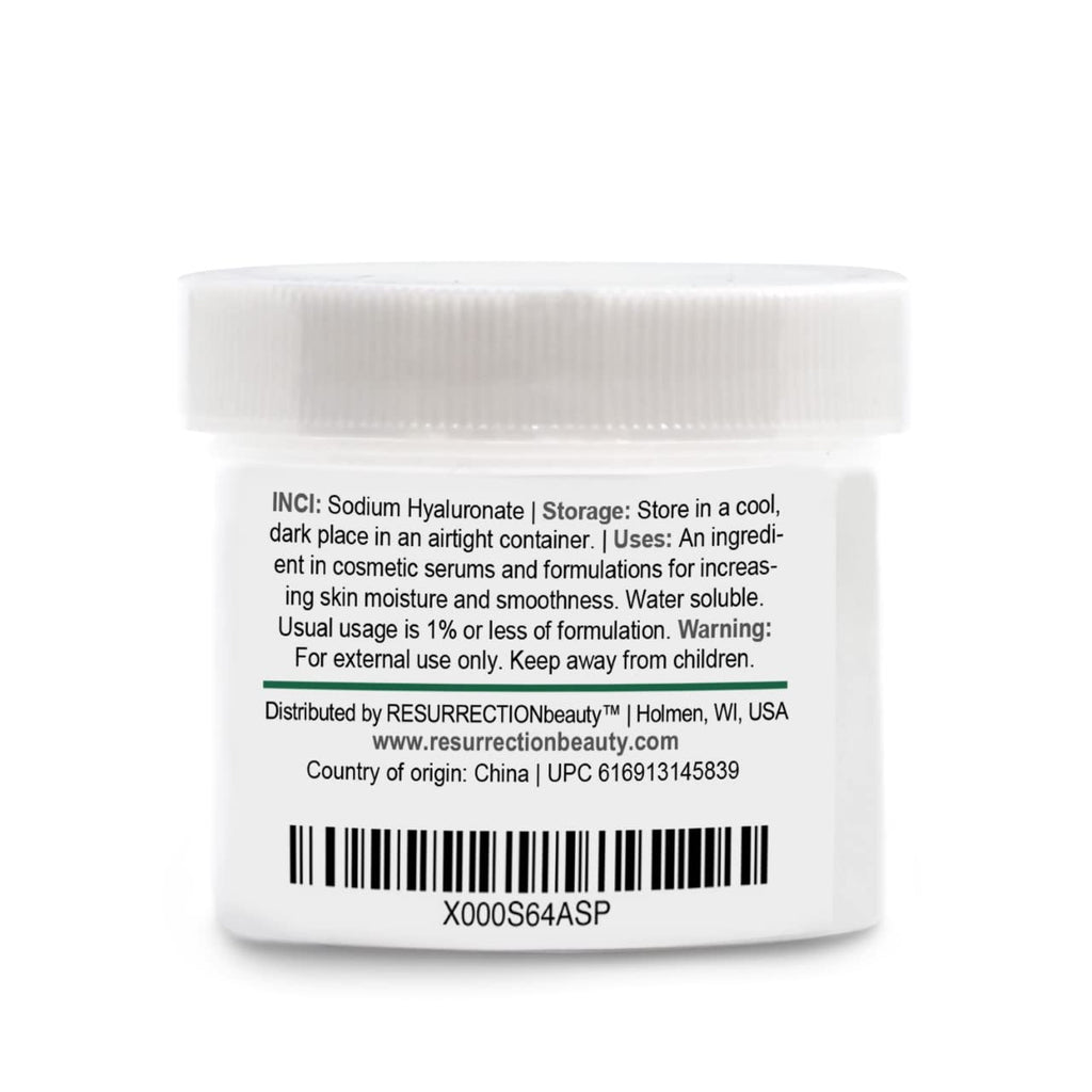 Pure Hyaluronic Acid Powder For Face, High Molecular Weight Sodium Hyaluronate Skincare Ingredient For DIY Beauty Serum, Mask Treatment, Homemade Ascorbic Acid Vitamin C Serums 10g