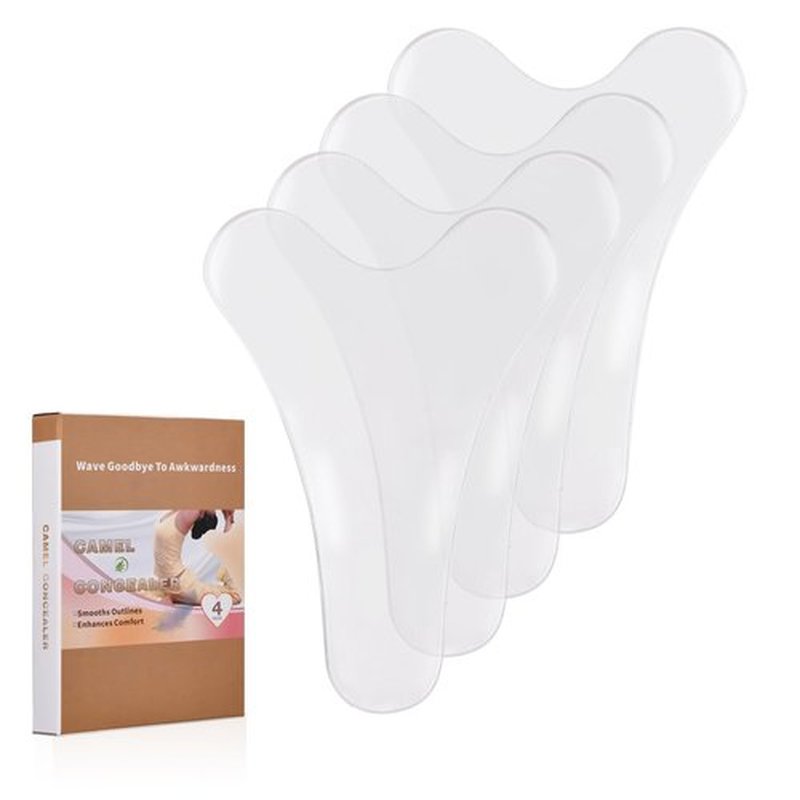 PRISESSA 4 Pack Y Shape Silicon Concealer, Reusable Cover, Seamless Hider, No Underwear Guard White
