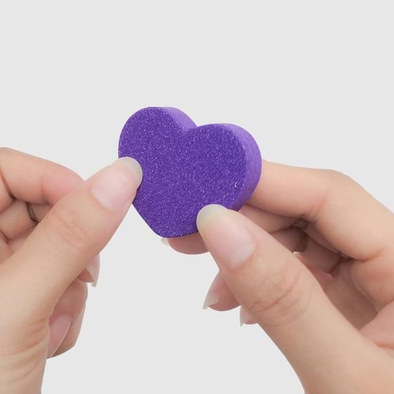 50 Pcs Heart Mini Nail Buffers Sponge Mini Nail Files Double Sided Nail Buffer Blocks Small Nail Sanding Blocks for Acrylic and Natural Nails Manicure Tools Purple