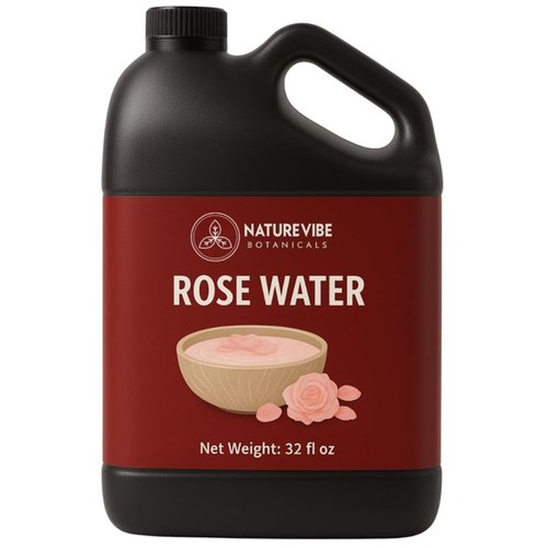 Naturevibe Botanicals Pure Rose Water Toner - 32 oz Hydrating Facial Mist & Hair Spray | 100% Natural, Alcohol-Free