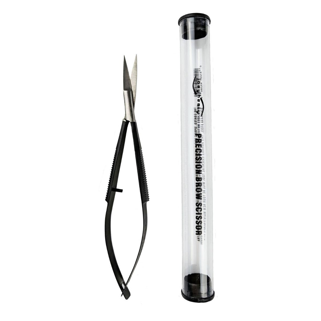Joey Healy Precision Brow Scissor, Precision Brow Shaping Scissors, Ergonomic Spring Grip, Stainless Steel and Ultra-Maneuvering Eyebrow Trimmers