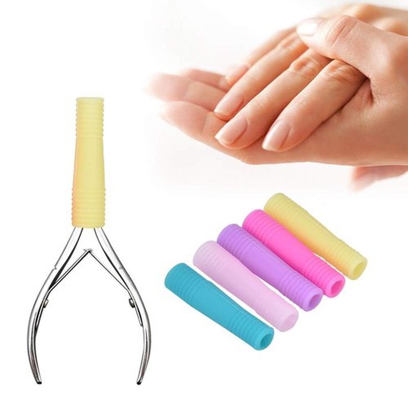 Silicone Cuticle Trimmer Nippers Tweezers Scissor Nipper Cover Protector Protective Sleeve for Manicure Pedicure Tools Nail Cuticle Scissors(2)