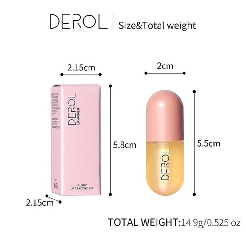 Skiennix Natural Hydrating Lip Plumper - Moisturizing Lip Serum for Fullness, 5.5ml Ginger Essence