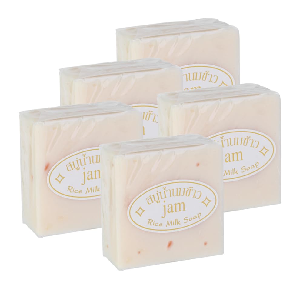 Maruomiki 5 PCS of Thai Rice Soap 65g Original Bath Soap Handmade Soap 10 Pieces Cold Process Soap Rice Milk Soap Facial Soap Gift Soap (5PCS)