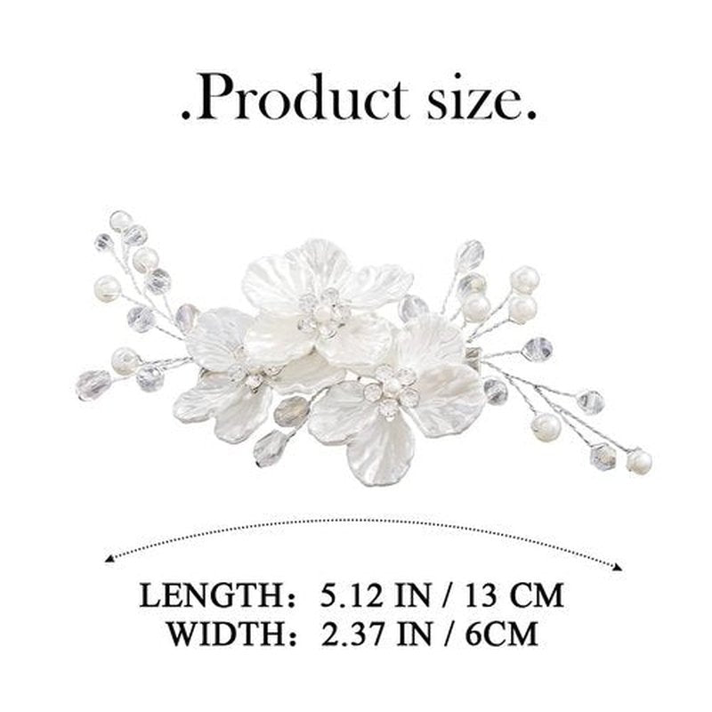 JONKY Flower Bride Wedding Hair Clip Bridal Rhinestone Barrettes Accessories for Women