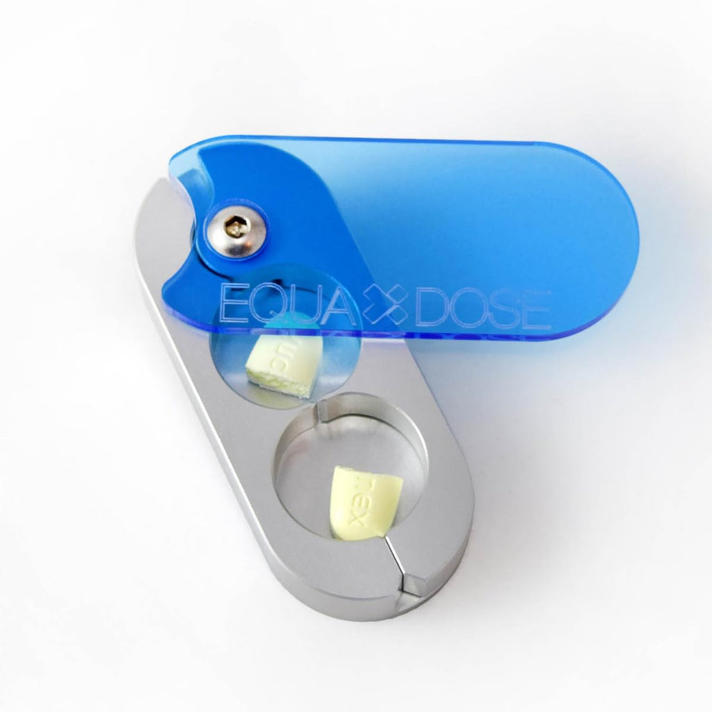 EQUADOSE Pill Splitter with Premium and Durable Aluminum Blades, Safely and Cleanly Cuts Small and Large Tablets, Vitamins, and Pills, Easy Tablet Divider for Accurate Medication Dosing