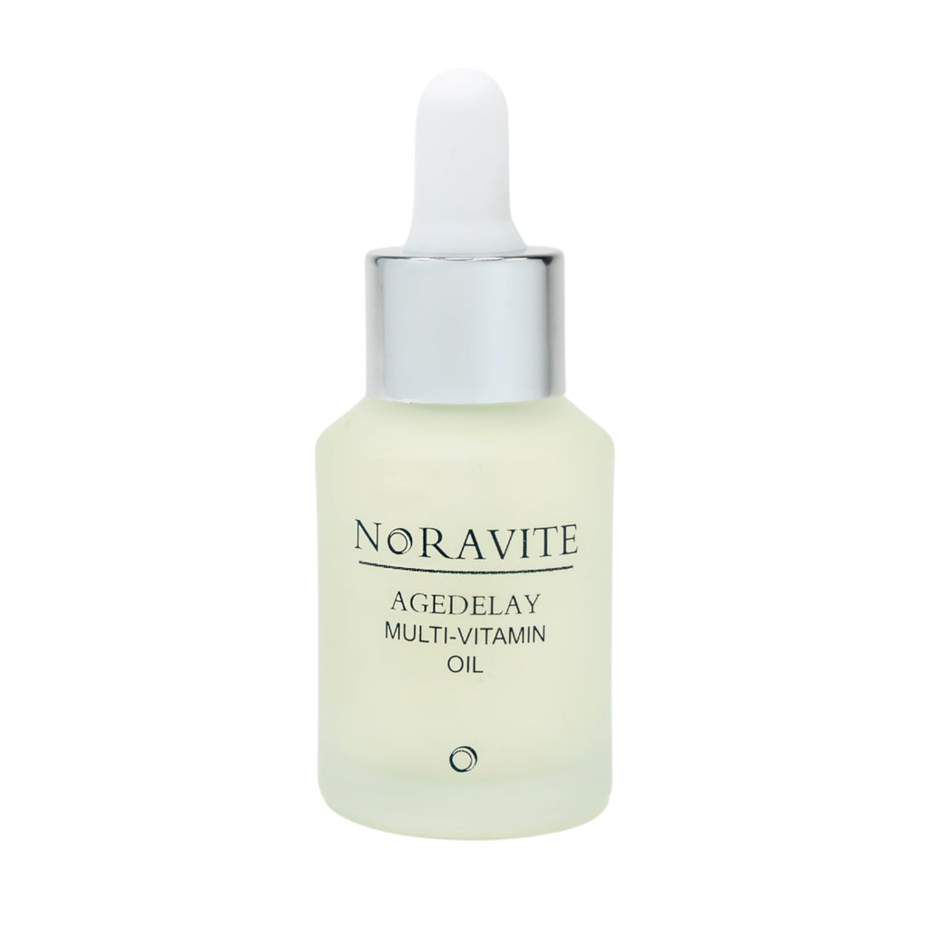 Noravite AgeDelay Multi-Vitamin Night Facial Oil - Intensive Skin Tightening Oil & Moisturizer - Nourishes Protects & Rejuvenates - Antioxidant Serum w/Vitamin E, Omega 3,6,9 & Seaweed - 30ml