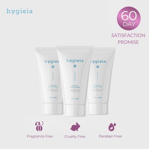 Hygieia + Crepey Hand Repair Cream – Day & Night Care for Dry, Thin, Cracked Hands – Shea Butter & Aloe – Deeply Nourishing, Non-Greasy, Fast Absorbing Anti-Aging Cream, 3oz (3 Pack)