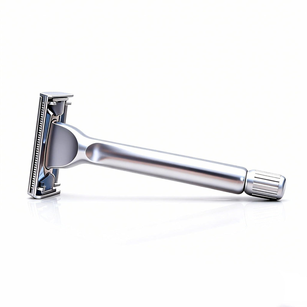 Magyfosia Classic Long Handle Heavy Weight Butterfly Open Double Edge Safety Razor for Men & Women with 10 Stainless Steel Blades,Smooth and Clean Shave Machine,Unique Gifts for Him