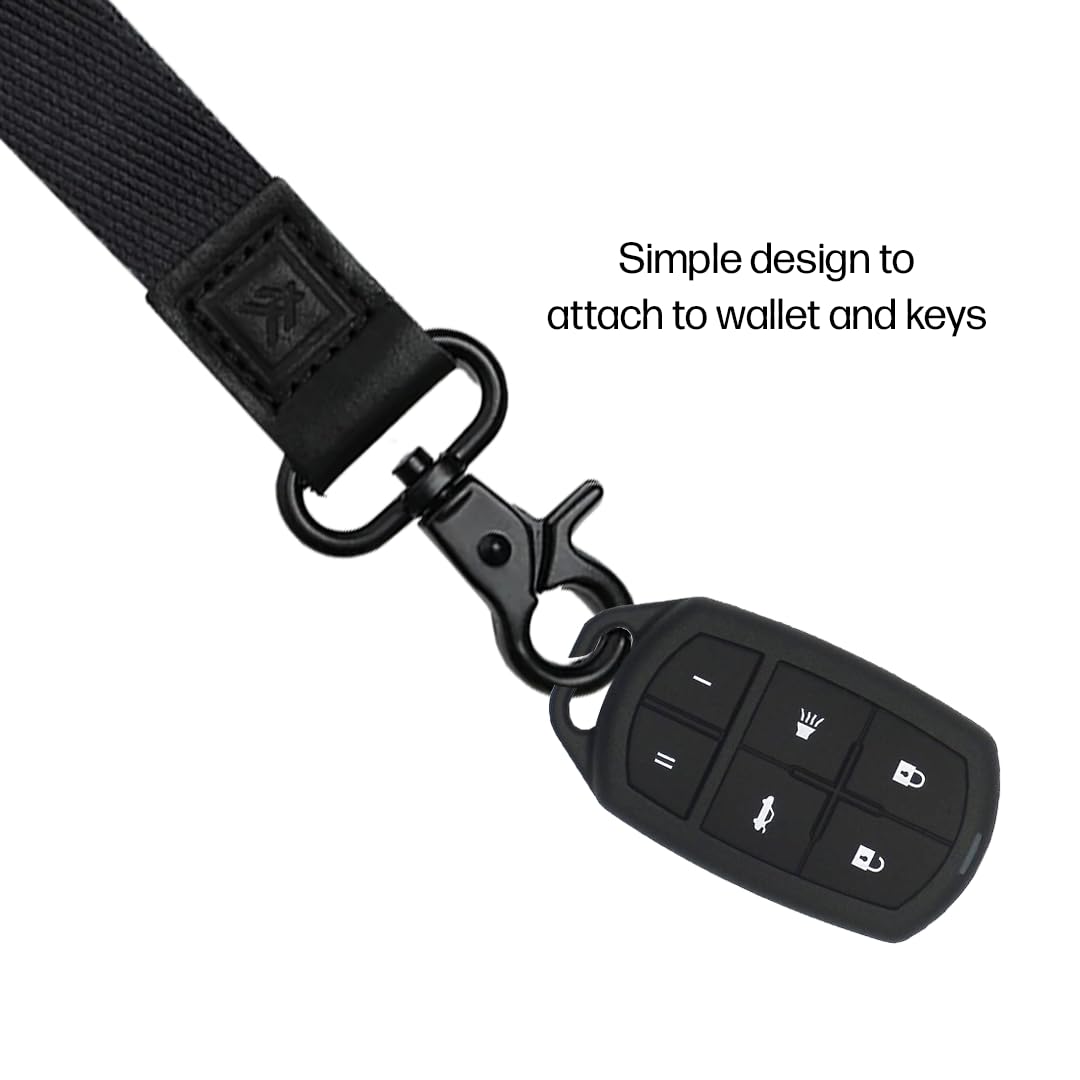 Thread Wallets Cool Neck Lanyard for Men & Women, Cute Key ID Badge & Wallet Holder (Black)