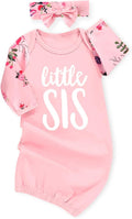 AMAWMW Newborn Baby Girl Sleeper Gown - Long Sleeve Striped Nightgown Pajamas | Perfect Gift Outfit