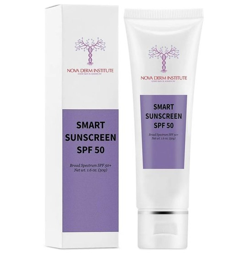 Smart Sunscreen for Face SPF 50 – Broad Spectrum Daily Sunblock, Clear No White Cast,Lightweight Non Greasy Formula for Men & Women (1 fl oz)