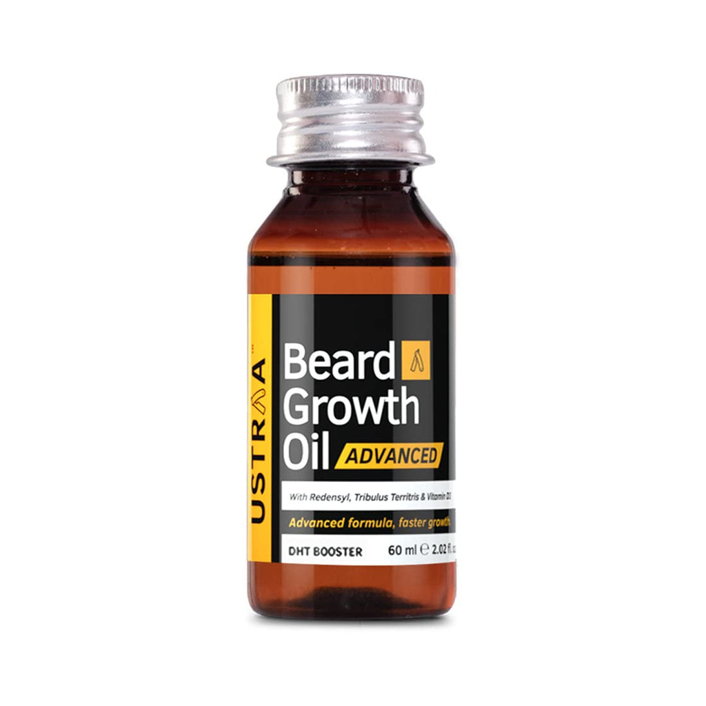 Ustraa Beard Growth Oil Advanced - 2oz - For Patchy Beard, With Redensyl, DHT Booster, Nourishment & Moisturization, No Harmful Chemicals