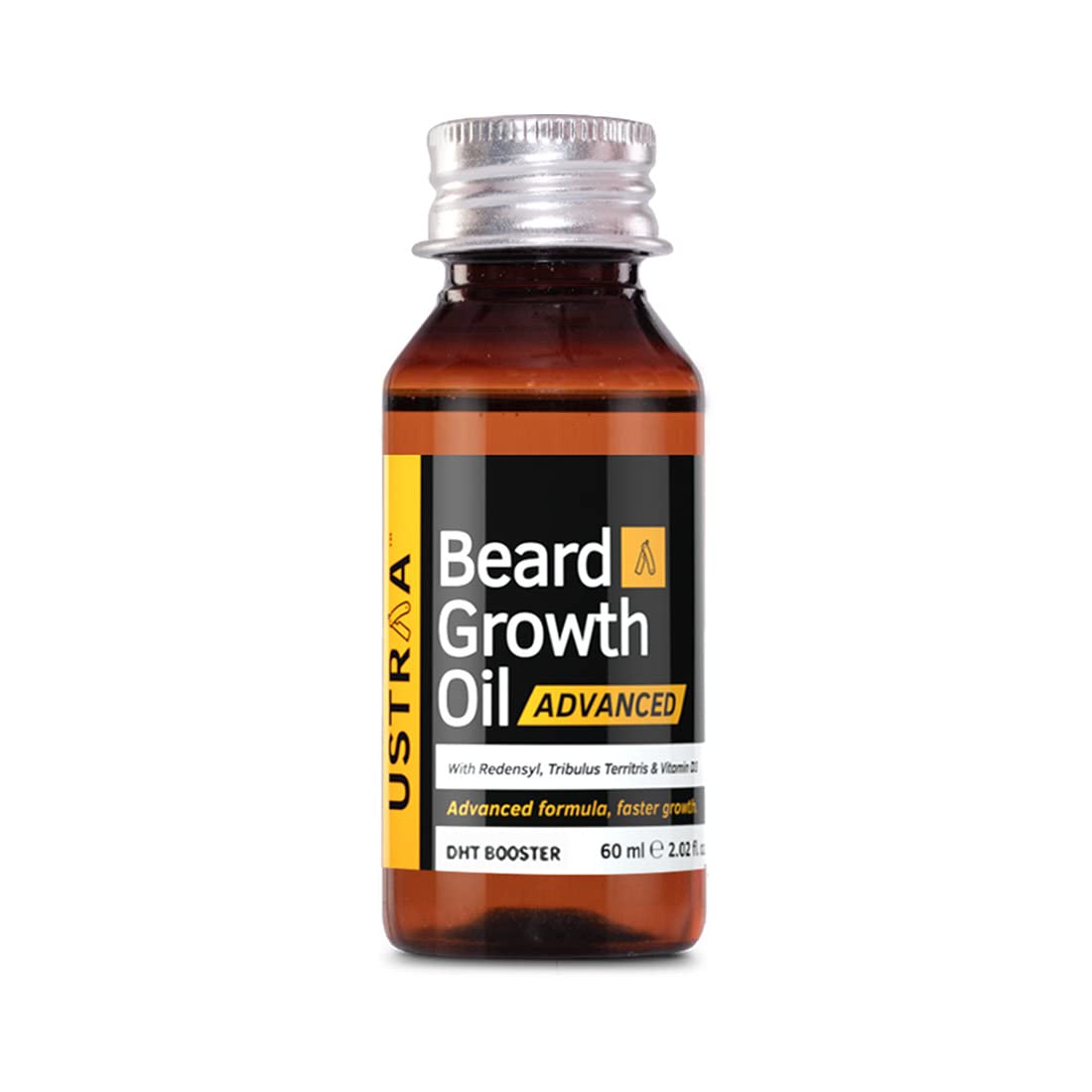 Ustraa Beard Growth Oil Advanced - 2oz - For Patchy Beard, With Redensyl, DHT Booster, Nourishment & Moisturization, No Harmful Chemicals