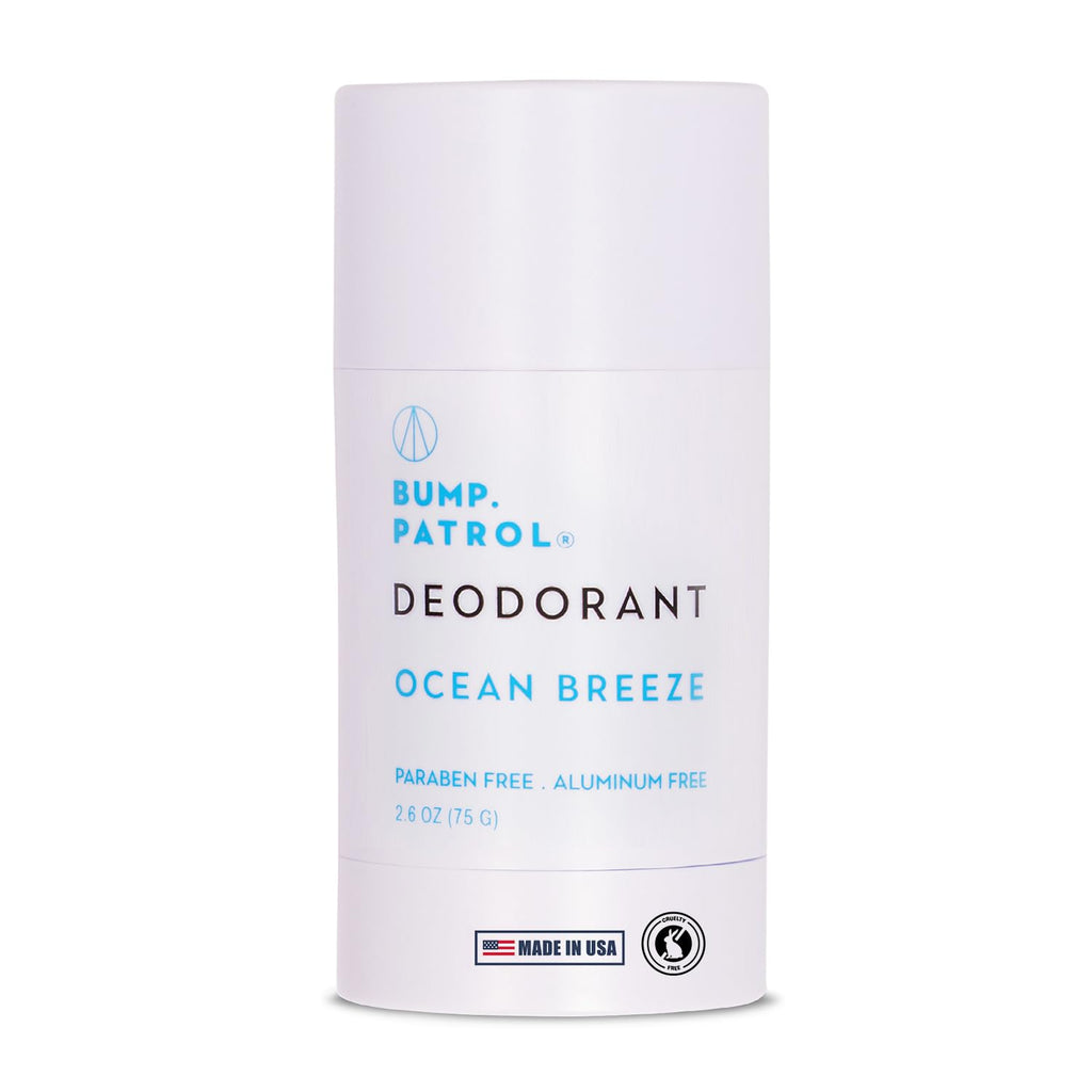 Bump Patrol Aluminum Free Deodorant Stick – Ocean Breeze Scent, Nontoxic Odor Protection for Men & Women, No Aluminum, Parabens, or Baking Soda, Cruelty-Free