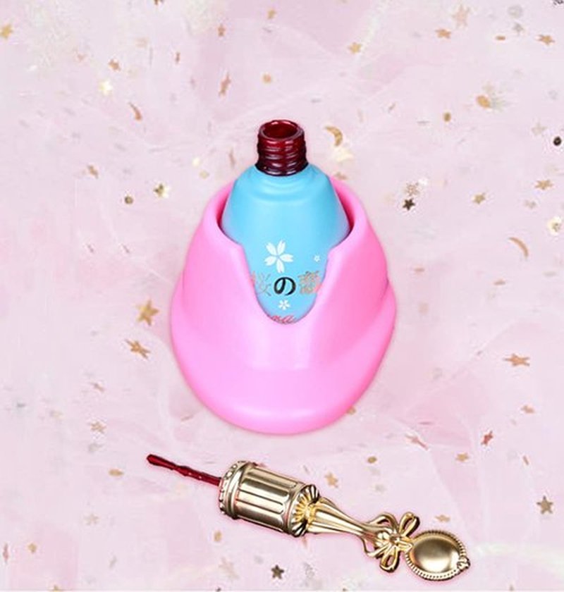 SUKPSY 4 Pcs Soft Rubber Nail Polish Bottle Holder Anti-spill Bottle Stand Manicure Display Tools Nail Art Supplies for Nail Organizer Display