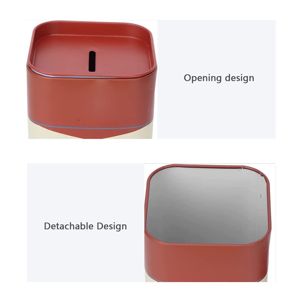 Razor Blade Disposal Container - Large Capacity Safety Blade Bank for Used Double Edge Safety Razors - Detachable Disposal Case with Beard Pattern for Barber Shops & Home, Reusable & Recyclable (Red)