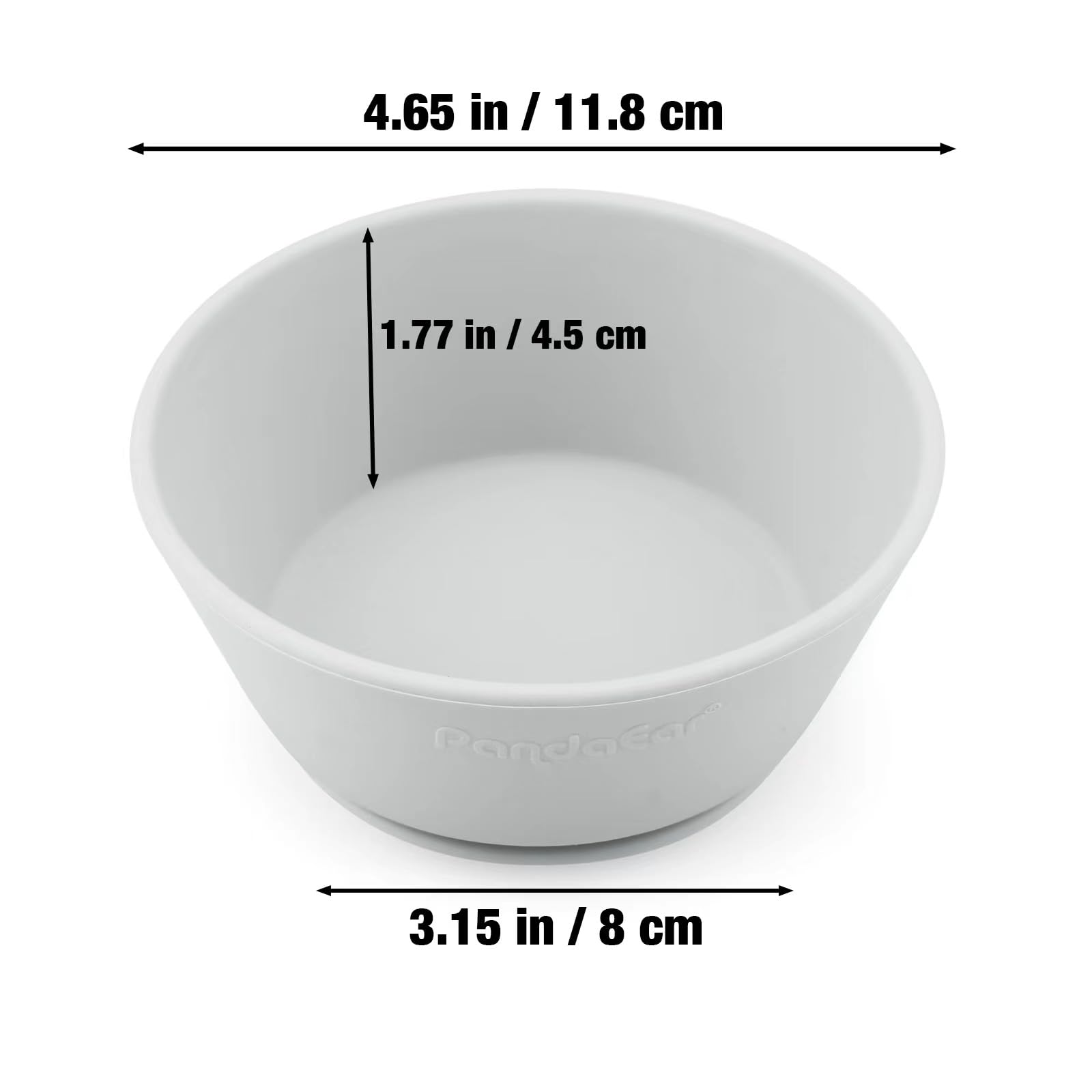PandaEar 3 Pack Baby Suction Bowls|Silicone Food Bowls First Stage Feeding for Baby Toddler Infant Kids| Food Grade Soft Safe BPA-Free Silicone Toddler Bowls -Blue/Gray