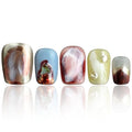Handmade Press on Nails Square Shaped Artificial Nails Acrylic Press On Nails Handmade Colorful Press On Nails Stick On Nails For Women Woman Gifts COOLYOUNG 10 PCS, Size M